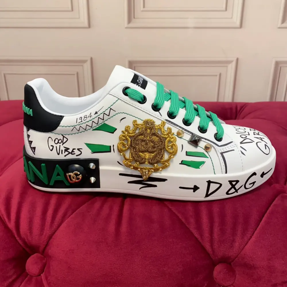 Dolce & Gabbana casual sneakers are exclusively made to order. The brand lettering is