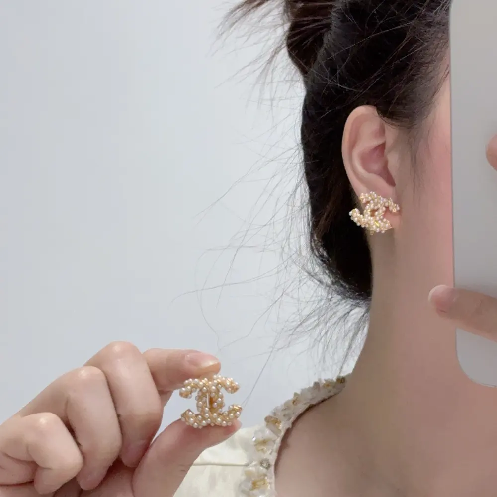 CHANEL style ear clip Earrings