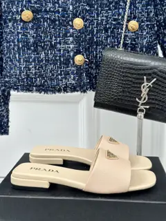 Prada triangle logo slippers series