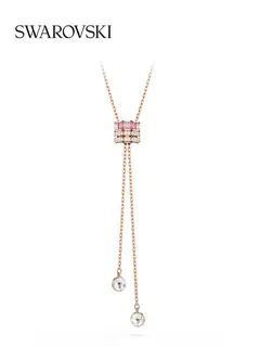 Swarovski Love is by your side Pink diamond lucky beads clavicle necklace