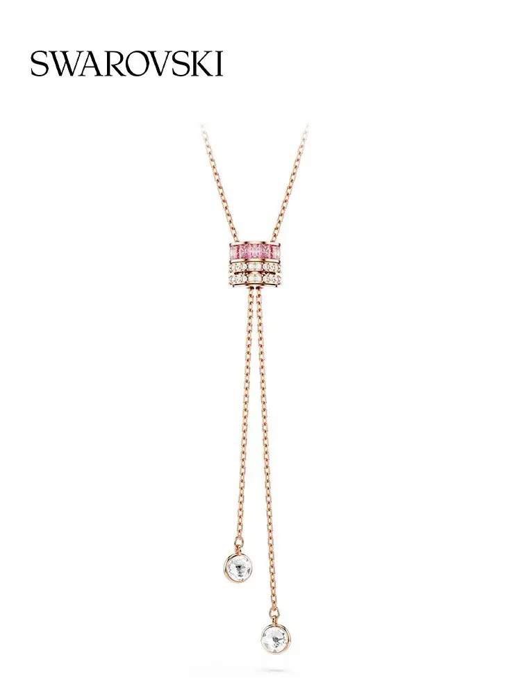 Swarovski Love is by your side Pink diamond lucky beads clavicle necklace