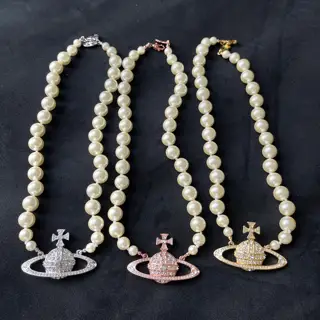 Vivienne Westwood Saturn Pearl Necklace
