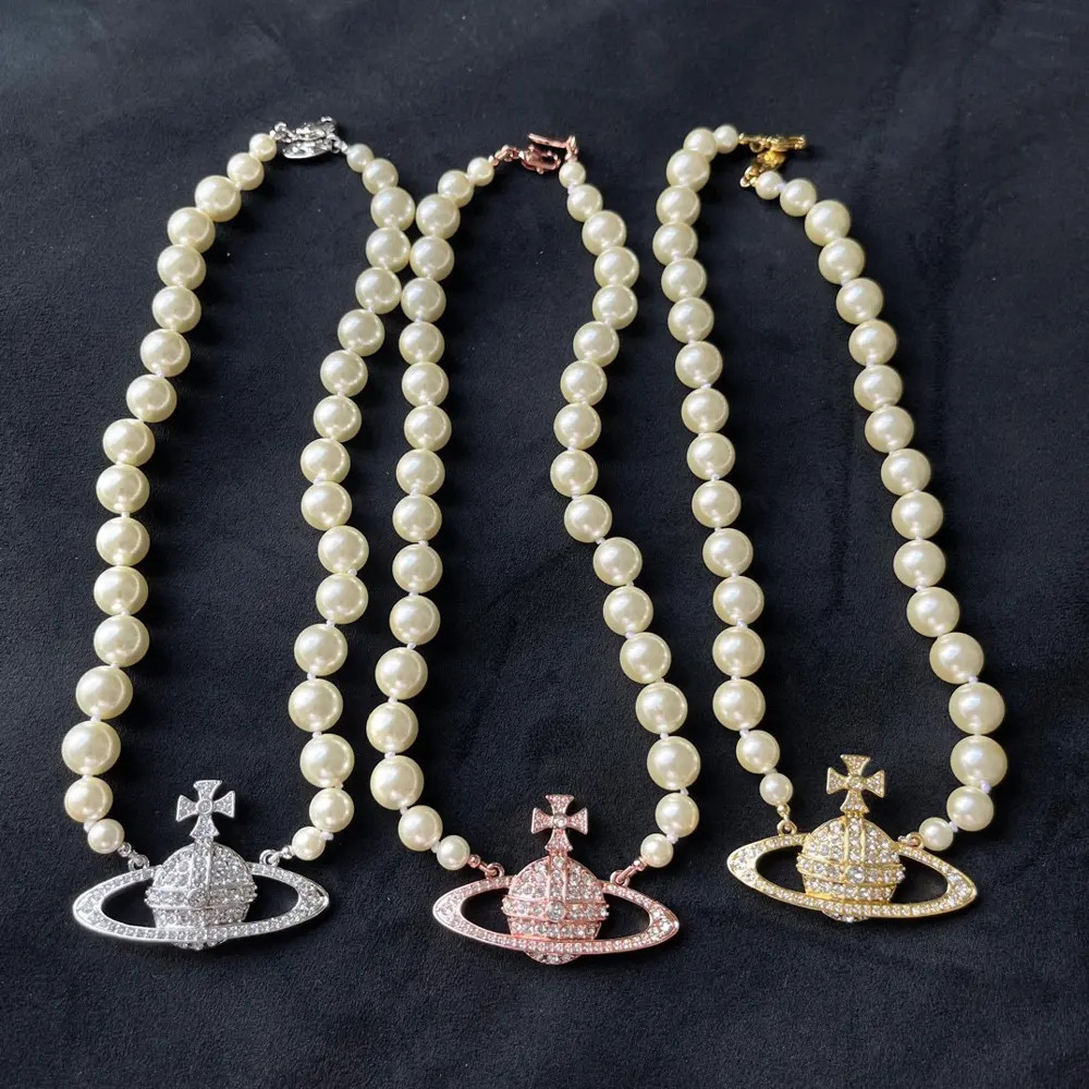 Vivienne Westwood Saturn Pearl Necklace