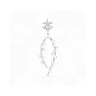 APM Monaco Star Flower Pearl Hoop Small Earrings