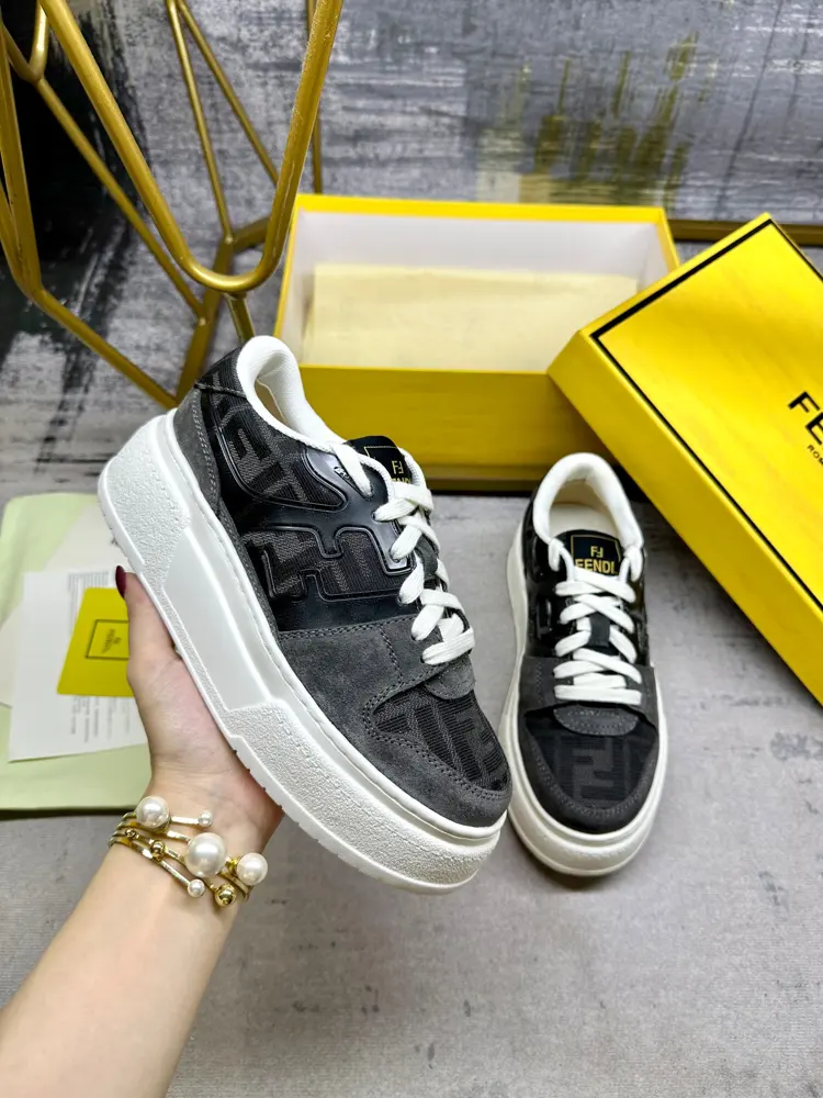 FENDI Match platform heightened lace-up sneakers