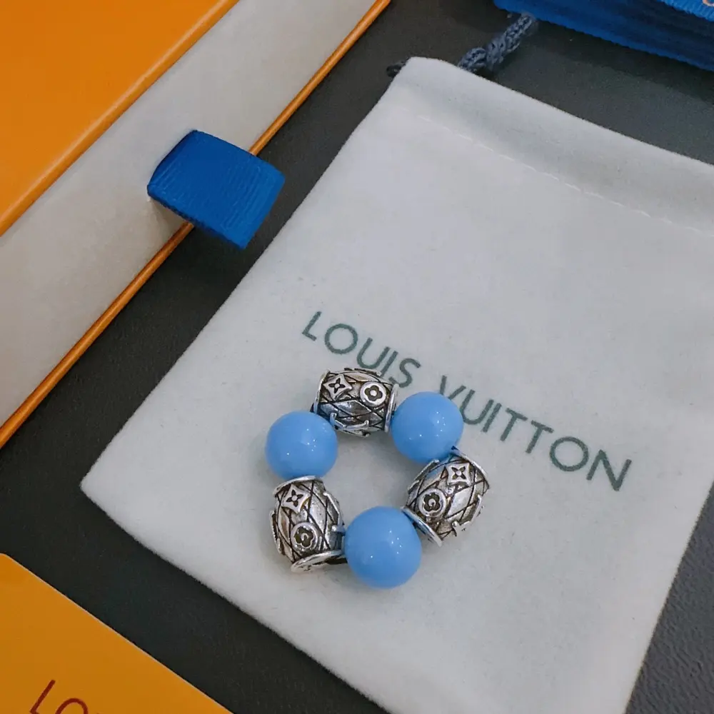 Louis Vuitton multi-element agate Thai silver style ring