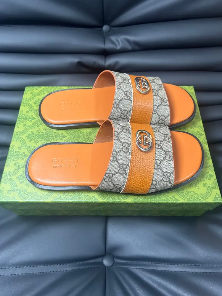 Gucci Double G Presbyopic Flip Flops Cross Sandals Thick Sole Slippers Beach Shoes
