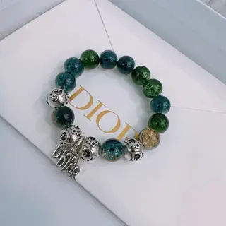 Official counter exquisite version DIOR multi-element agate Thai silver style bracelet same