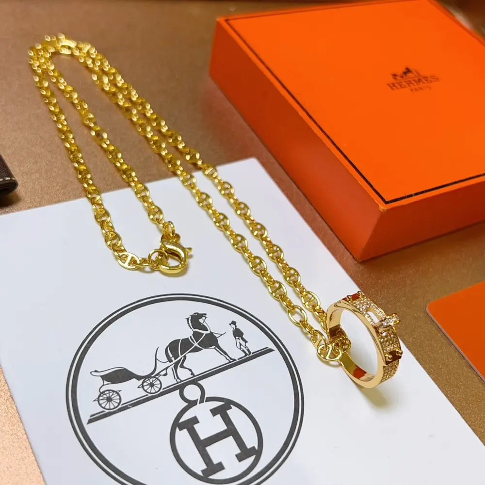 HERMES Necklace Pig Nose Necklace Series Jewelry Imported Customization. High-end Chain
