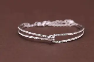 Swarovski rose gold twist bracelet