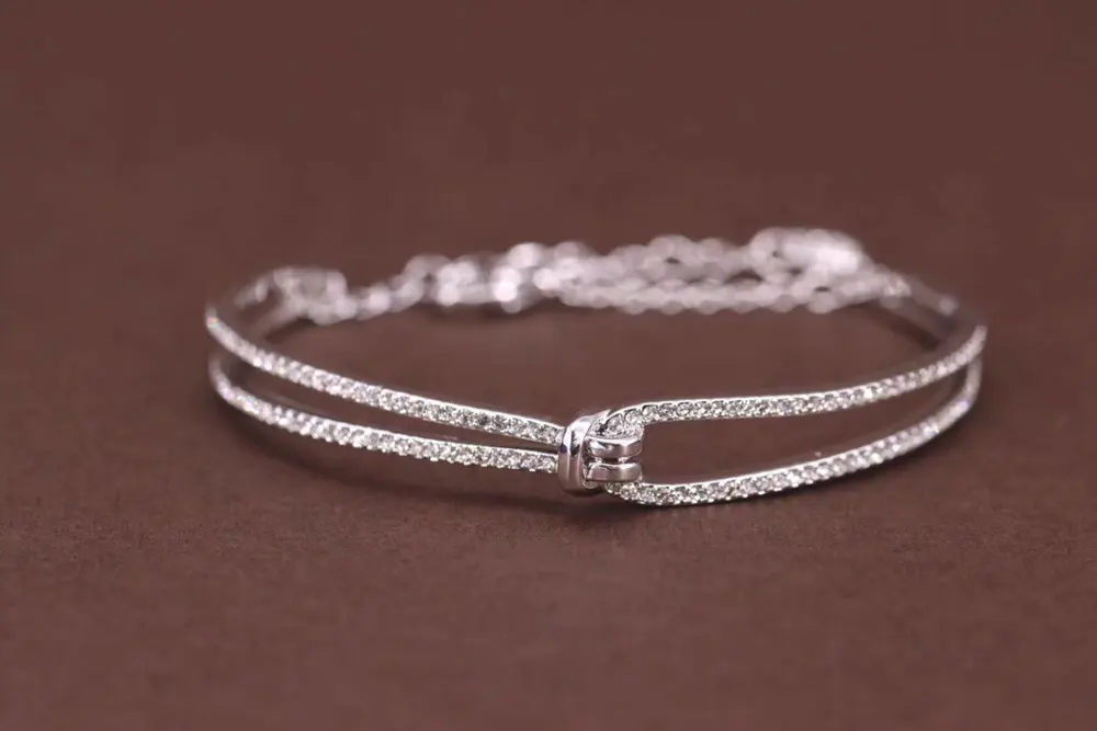 Swarovski rose gold twist bracelet
