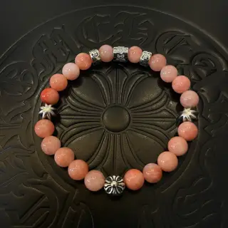 Chrome Hearts Classic Retro Multi-element Rose Quartz Bracelet