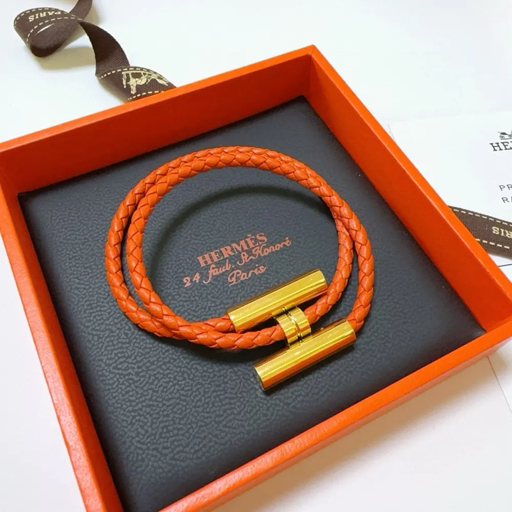 New Hermes bracelet braided bracelet thickened version gold version. High-end precision