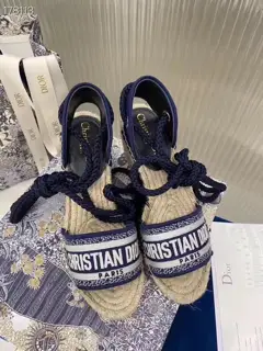 Dior pattern jacquard embroidered fisherman shoes