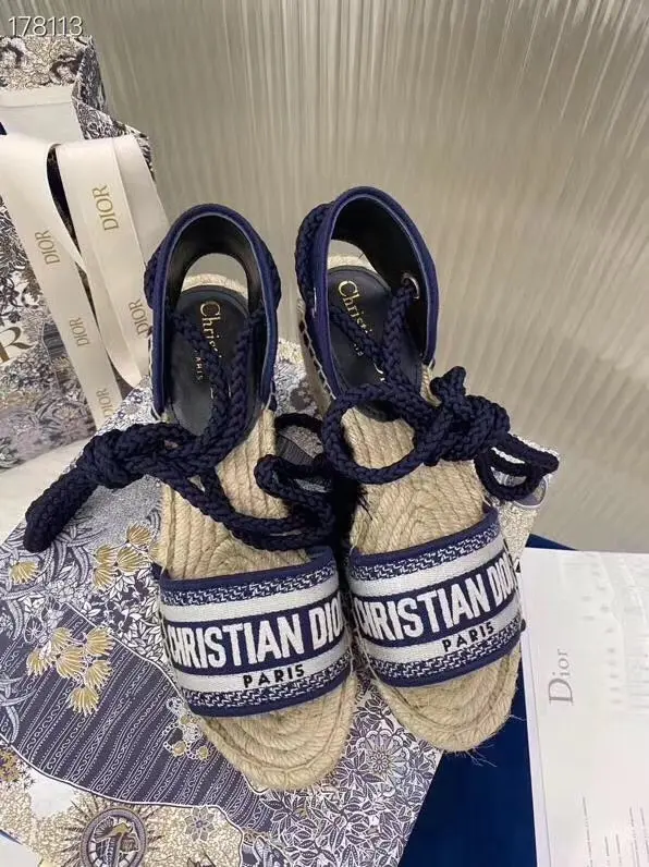 Dior pattern jacquard embroidered fisherman shoes