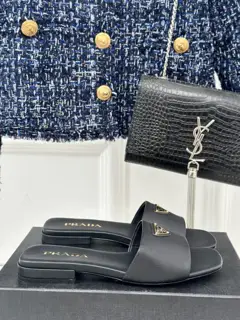 Prada triangle logo slippers series