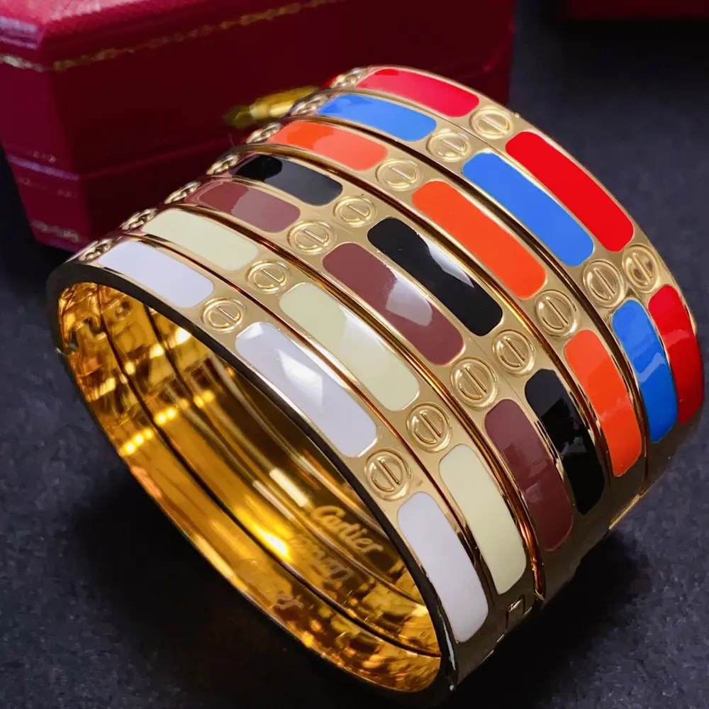 Cartier gold colored flat screwdriver bracelet Imported precision color-preserving 18k