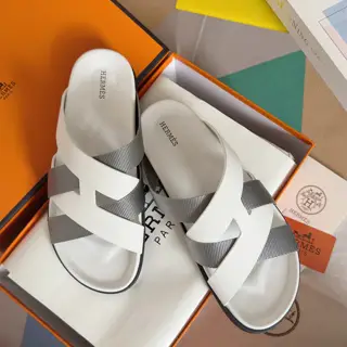 Hermès Kazimir series cross webbing waterproof platform sandals retro second uncle shoes H