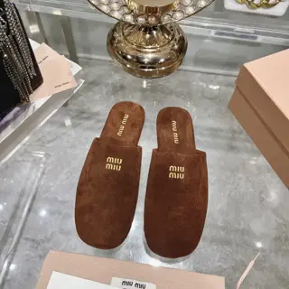 Miu Miu Miu 24s new summer Mules lazy closed toe half slippers