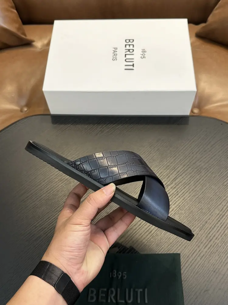 Berluti fashion slippers high gloss version Italy imported calfskin