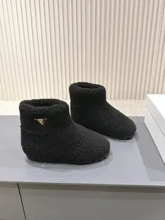 Prada 2024ss autumn and winter new straight snow boots wool short boots