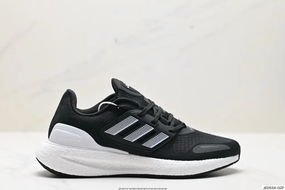 Adidas PureBOOST 23 popcorn cushioning midsole running shoes. The upper IH7673