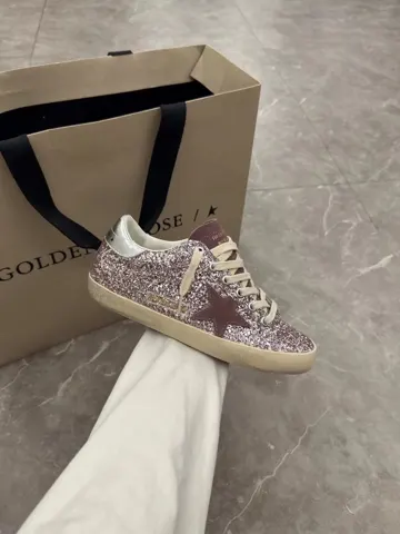 Golden Goose Silver Tail Pony Hair Star Couple Style Shoes