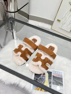 Hermes classic wool slippers