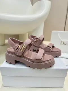 Dior Dioract Velcro Thick-soled Casual Women’s Shoes CD Letter Logo Metal Buckle Open-toed