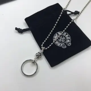 Chrome Hearts Scout Flower Ring Pendant Necklace Thai Silver Retro Style