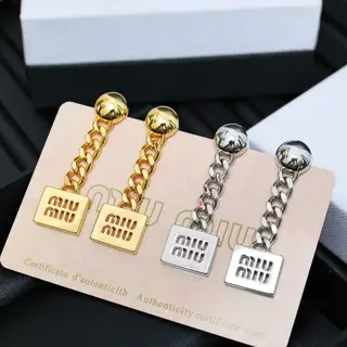 miumiu chain square earrings