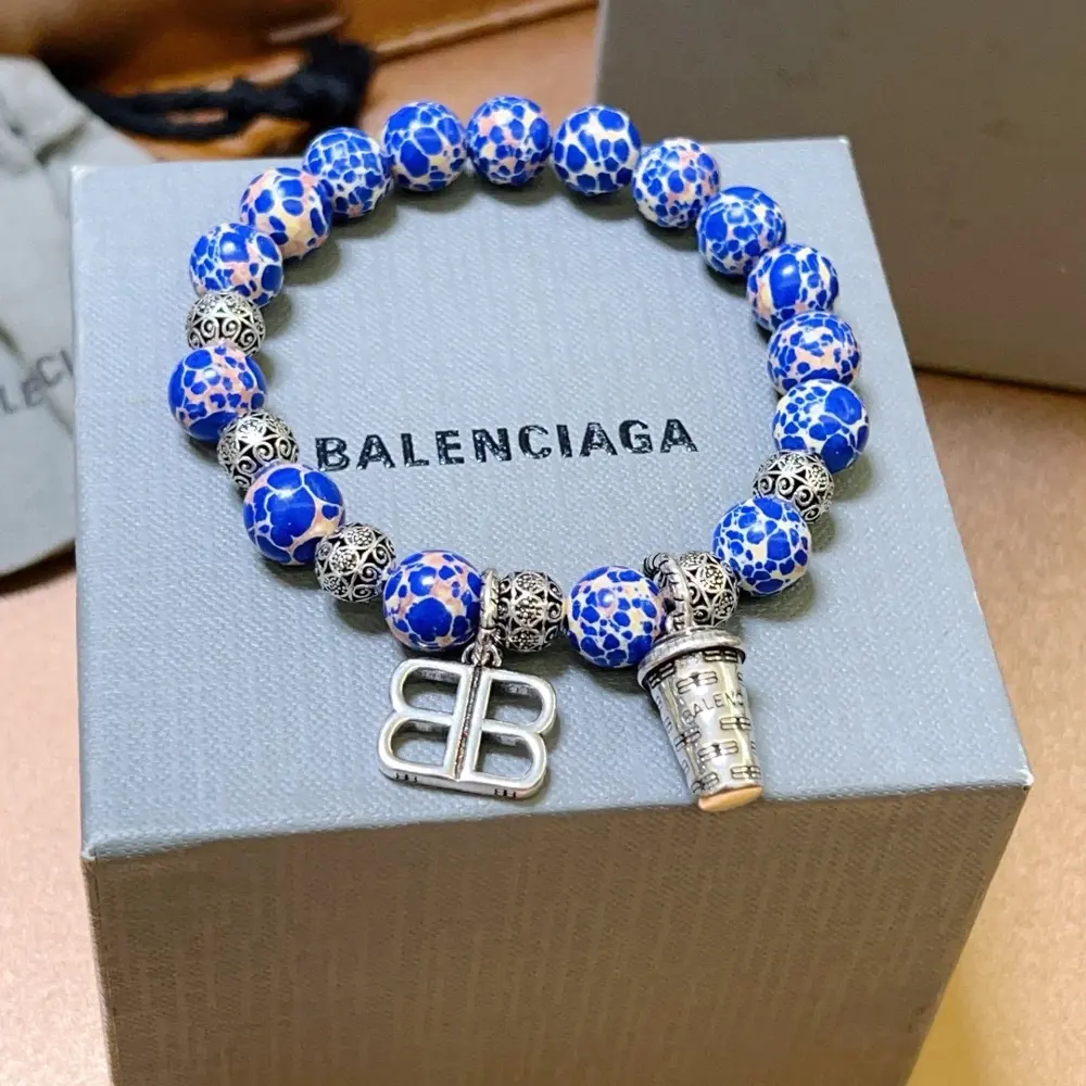 Balenciaga snakeskin stone bracelet