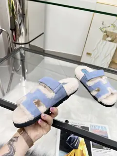 Hermes classic wool slippers