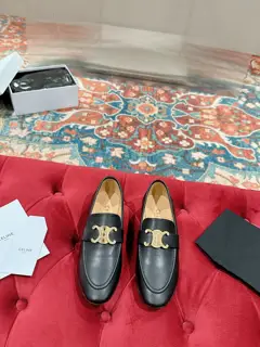 Celine Loafers Caesar Buckle Series Casual Leather Shoes