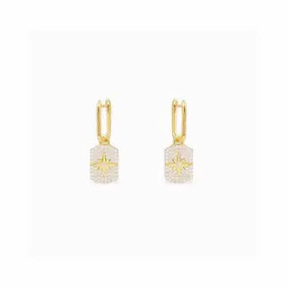 Apm monaco shooting star tag gold small earrings