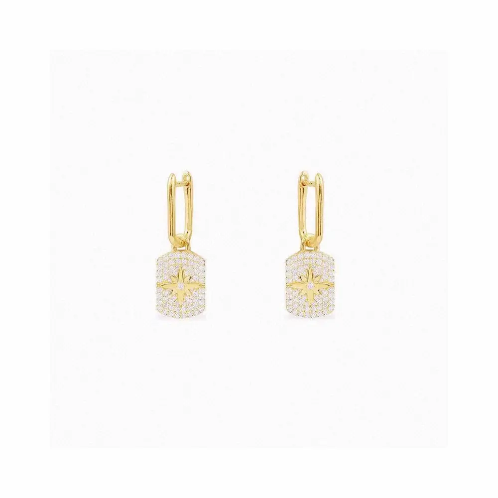 Apm monaco shooting star tag gold small earrings