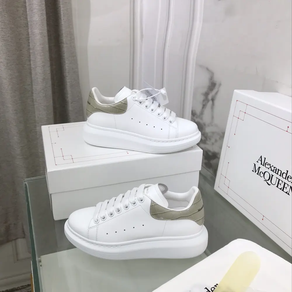 Alexander McQueen white shoes with stone pattern