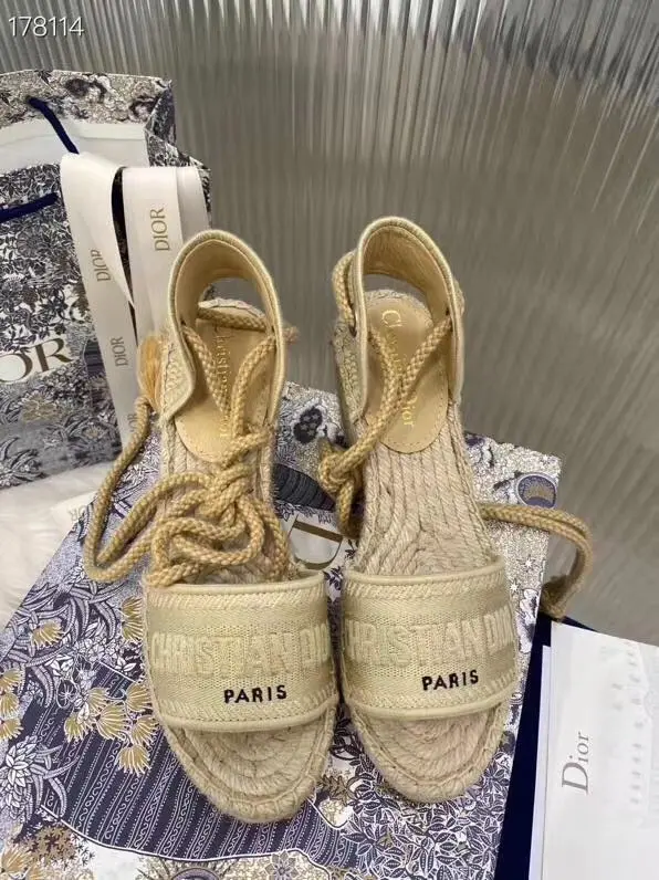 Dior pattern jacquard embroidered fisherman shoes
