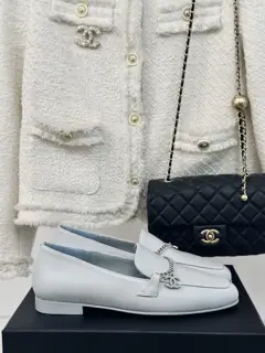 Chanel classic double C chain loafers