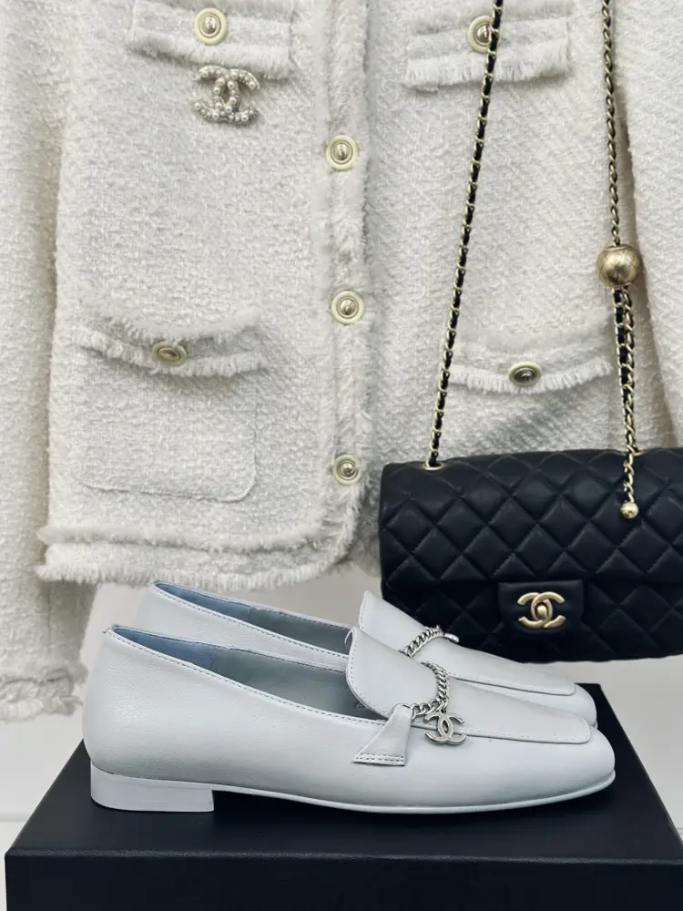Chanel classic double C chain loafers