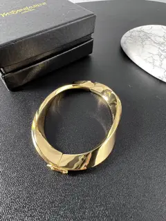 Yves Saint Laurent metal oval irregular geometric design bracelet