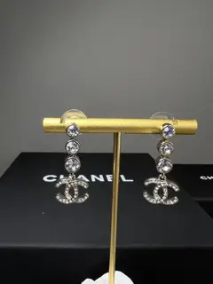 Chanel gold double C earrings