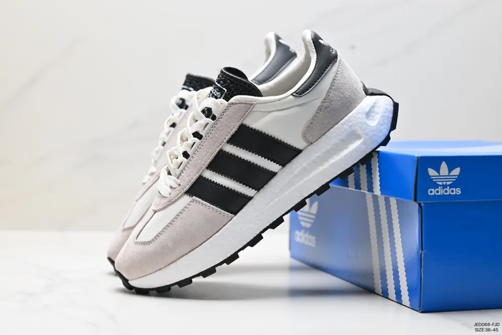 Adidas New Trefoil Thick-soled RETROPY E5 White Dark Blue The new low-top classic sneakers HQ6886