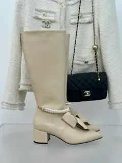 Chanel Bow Pearl Double C Boots Series