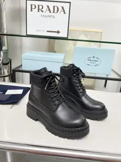 Prada platform thick sole pocket triangle logo Boots