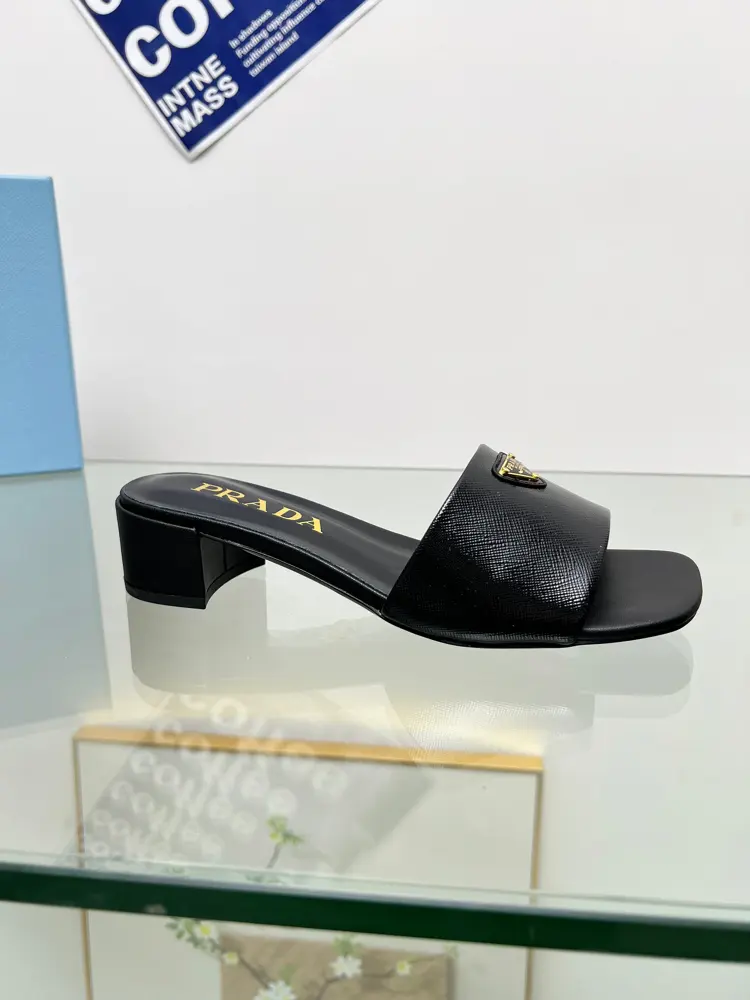 Prada/Prada 2024ss spring and summer new product Saffiano cow patent leather high-heeled