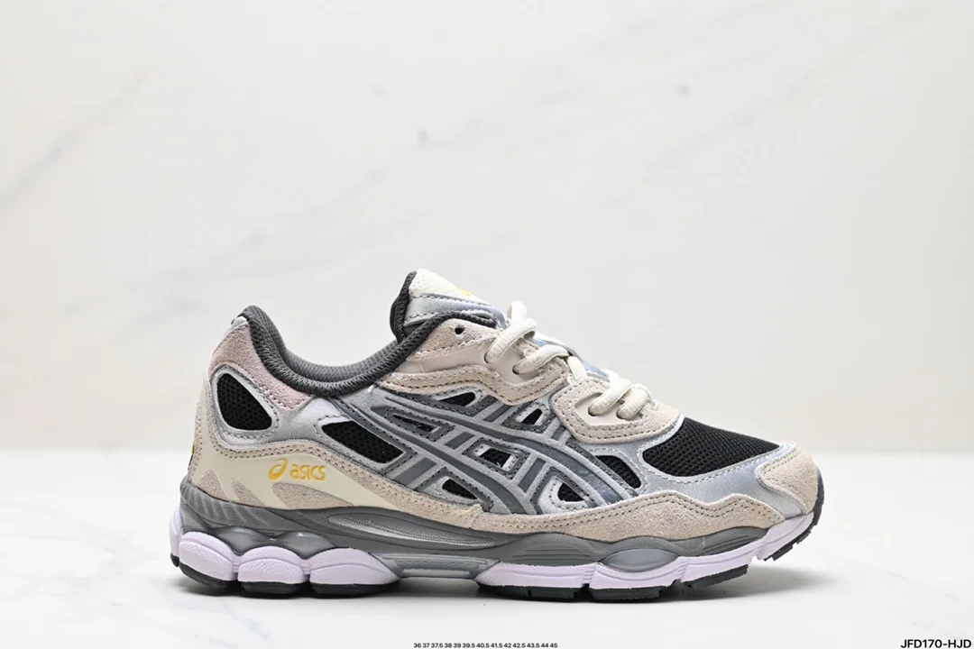 ASICS GEL-NYC breathable mesh upper with some synthetic leather material uses new AHAR+ 1201A789-750