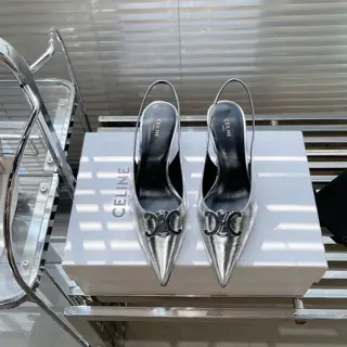 Celine 2024 new Arc de Triomphe pointed kitten heel sandals