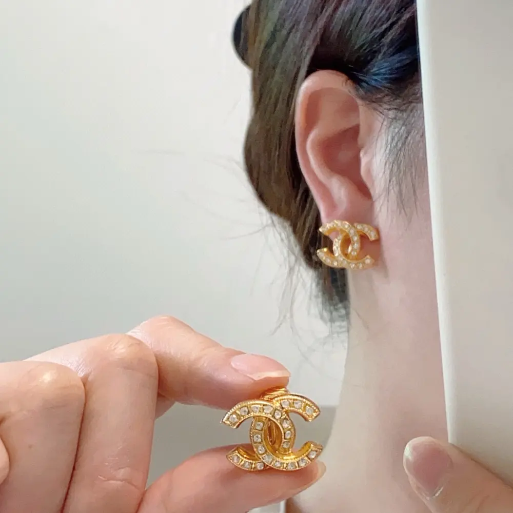 CHANEL style ear clip Earrings