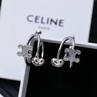 Celine Arc de Triomphe popular asymmetrical heart earrings
